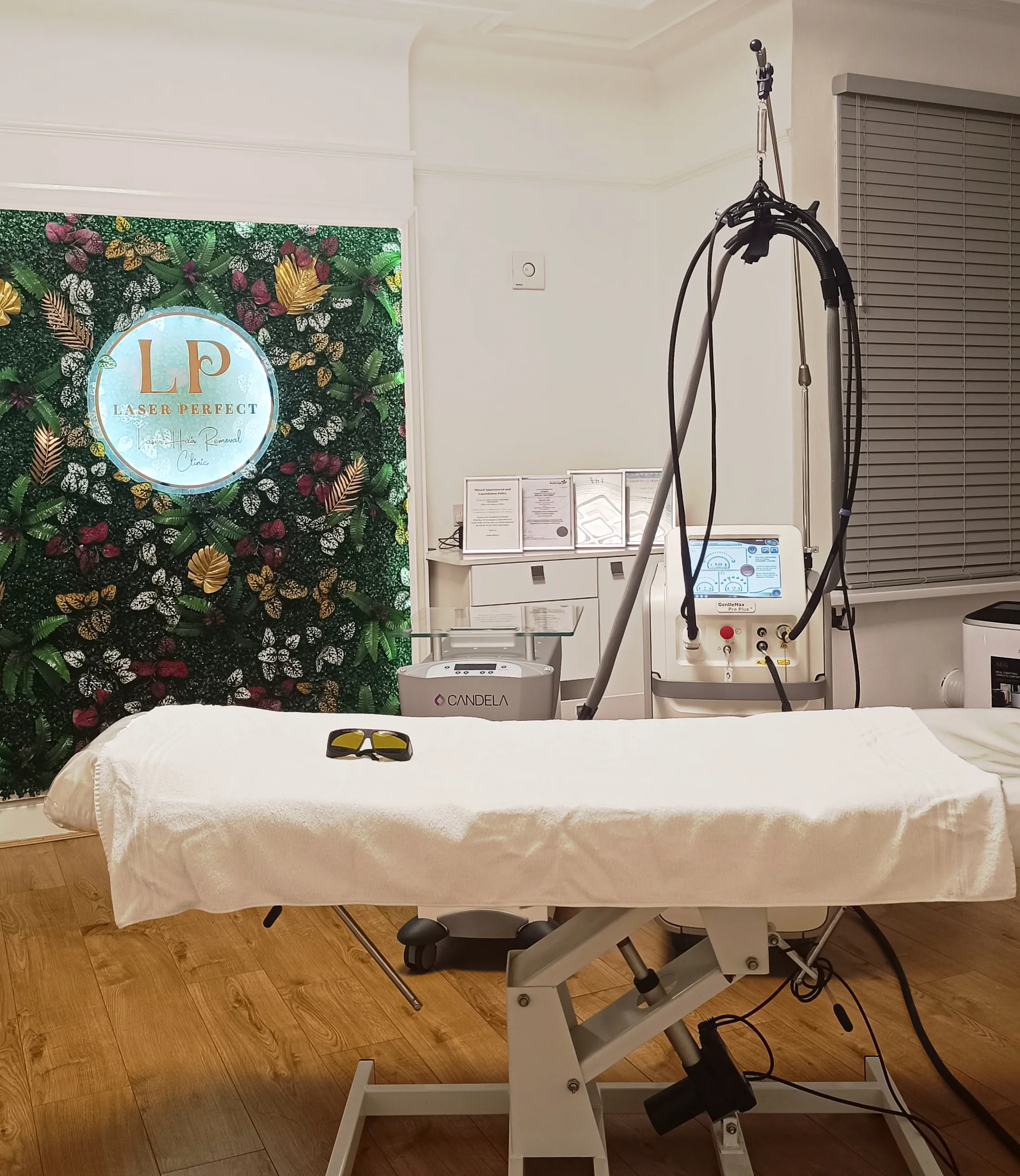 Laser hair removal treatment room
