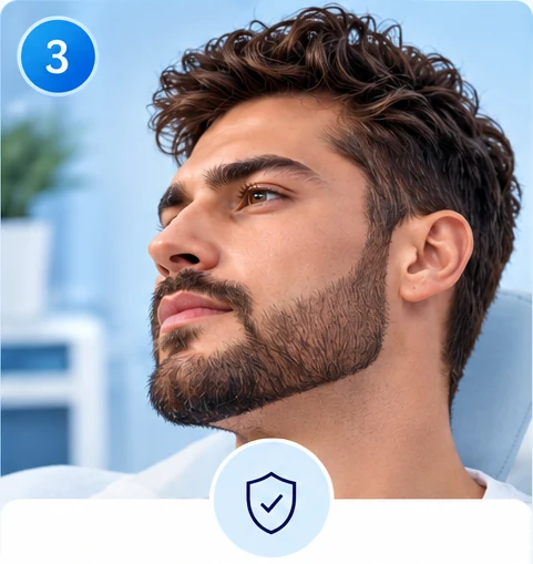 Laser beard sculpting results in Ilford showing a clean, defined beard line after laser hair removal.