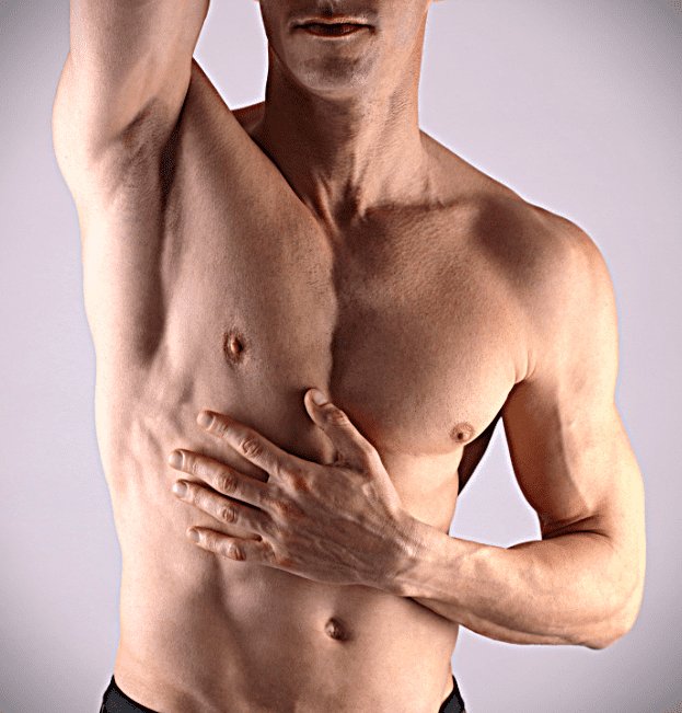 Men ribs area side laser hair removal Men showing ribs area side laser hair removal